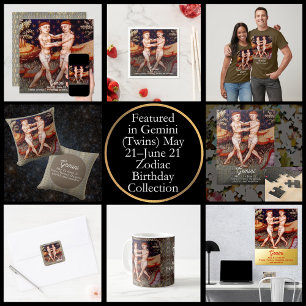 Gemini, Födelsedagsfesten Twillingar Zodiac Sign Tygkasse