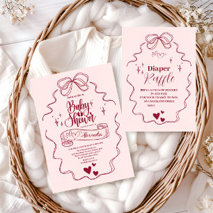 Babyskor för kute Doodle Hand plockade Bow Pappersservett