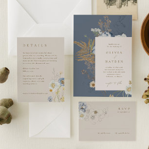 Boho Botanical Wedding bjudande Inbjudningar