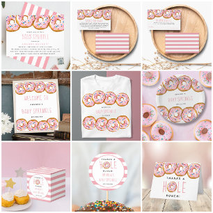 Modern Donut Baby Shower Sprinkle Raffle Biljett Tilläggskort