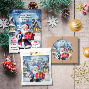 Vinter Wonderland jultomten Baby Shower Runt Klistermärke