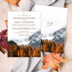 Fall Mountain Terrakotta Skog Bröllop RSVP-kort OSA Kort