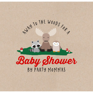 Woodland Lumberjack Girl Boy Shower Play Inbjudningar