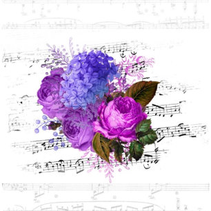 Elegant Vintage Lakan Music och Blommigt Bröllop Inbjudningar