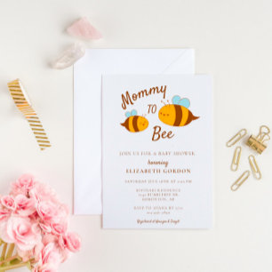 Mamma till Bee Baby Shower Cute Kawaii Neutralt Vykort
