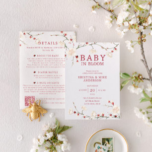 Allt i ett Baby i bloom QR-kodvisning för QR Inbjudningar