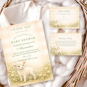Vintage Little Lamb Ängsblommor Presentlotteri Tilläggskort