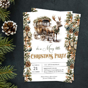 Rustic Reindeer och sleigh grey och guld chic Runt Klistermärke