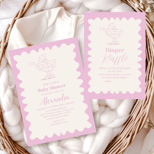 Retro Barnvagn Sketch Doodle Bokar för Baby Tilläggskort