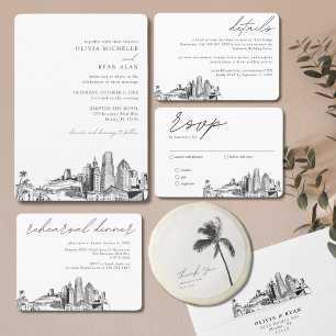 Miami Destination Wedding Skyline-inbjudan Inbjudningar