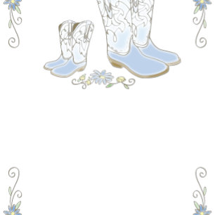 Cowboy Baby Shower Land Western Blue Boy Inbjudningar
