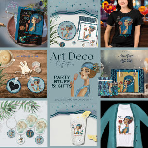 Raring Twenties Revival Art Deco blue