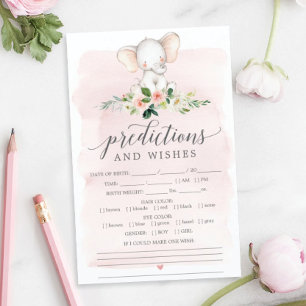 Inbjudningskort för rosa Elephant Girl Baby Shower