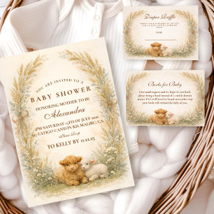 Vintage Barnyard Wildflower Baby Shower Pappersservett