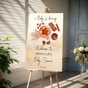 Baby har en höstbabyduschförmån för hösten. runt klistermärke