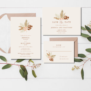 Boho höstblommor rustik utomhusbröllop  OSA kort