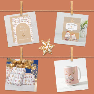 Cute Watercolor Winter Glowes Snögubbe Cookies Presentpapper