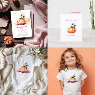 Personlig Småbarn T-Shirt Rosa Orange Pumpkin