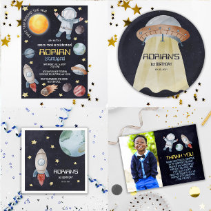 Utrymme 1:a födelsedagen Party första Resa runt So T Shirt