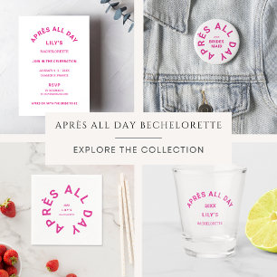 Après hela dagen Shock rosa Bridesmaid Bachelorett Knapp