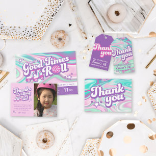 Groovy Pinks, Lila, Mint Grönt Swirls Tack