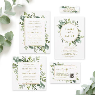 Allt på ett enda grönt Bröllop-torget i Botaniska  Inbjudningar
