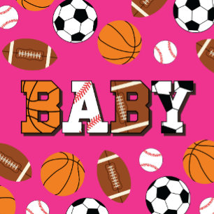 Sports Baby Shower Rosa Girl Inbjudningar