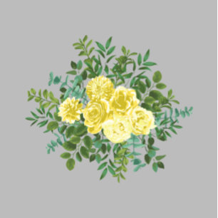 Ljust gulgrå rosblommiga bröllopsinbjudningar inbjudningar
