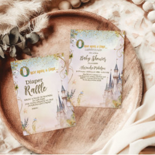 Liten prinsessa sagoslott baby shower inbjudningar