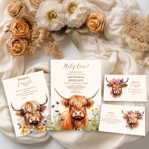 Cute Highland Cow Baby Shower Pappersservett