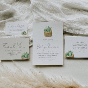 Oh Baby Simple Succule Baby Shower Runt Klistermärke