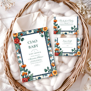 Ciao Baby Italien Inspired Baby Shower Inbjudningar