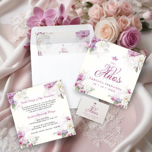 Exquisite Mis XV Años Spanska Blommigten Orchid Po Kudde