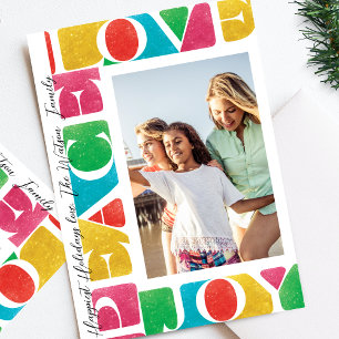 KÄRLEK PEACE JOY Ett foto av modern jul ram Julkort