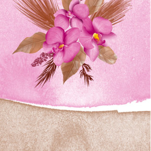 Magenta Watercolor Orchids bröllopsinbjudan Inbjudningar