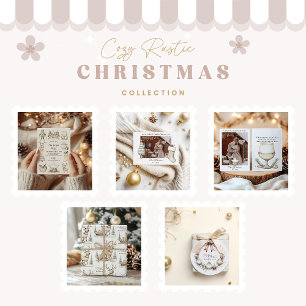 Mysiga Blå Rustic Santa Adress Returadress Etikett