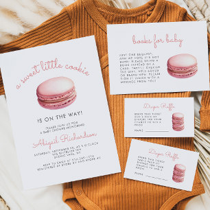 Rosa Macaron Baby Shower Bokkort Inklusionskort Tilläggskort