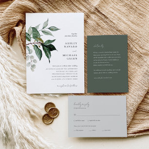 Rustic Grey All-in-One-bröllopsinbjudan