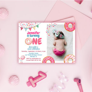 Donut Birthday-inbjudan svet ONE Inbjudningar