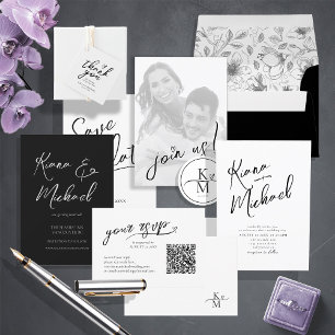 Kärlek Calligraphy Initialer Swash Heart Black ID9 Runt Klistermärke