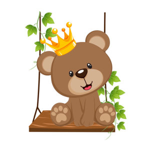 Swing Flora Prince Bear Boy Baby Shower-inbjudan Inbjudningar