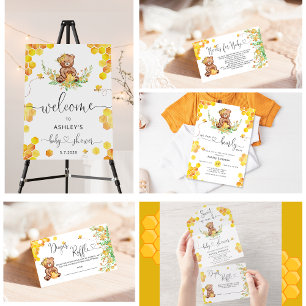 Honungsbjörn poster babydusch