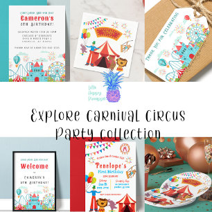 Carnival Circus Gift-Märkre Presentetikett