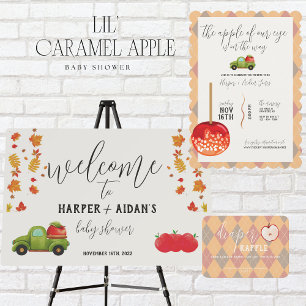 Caramel Apple Red Baby Shower Baby Bingo Game