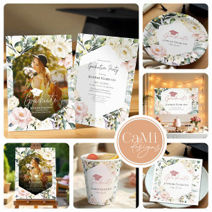 Boho Blommigt Photo Pharmacy School Studentfest Inbjudningar