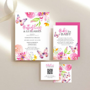 Blommar och fjärilar Garden Baby Shower Inbjudningar