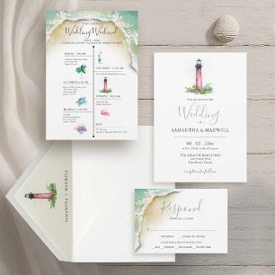 Watercolor Jupiter Lighthouse Tack Stationery Anteckningskort