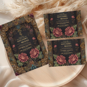 Blommigt Victorian Gothic Bröllop OSA Kort