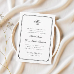 Elegant Monogram Black Script Small Website Tilläggskort