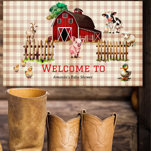 Trendig Barnyard Boskap Baby Shower Inbjudningar